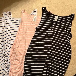 4 Time and Tru Women's Striped Tank Tops - Black, Pink, and Blue (MATERNITY)